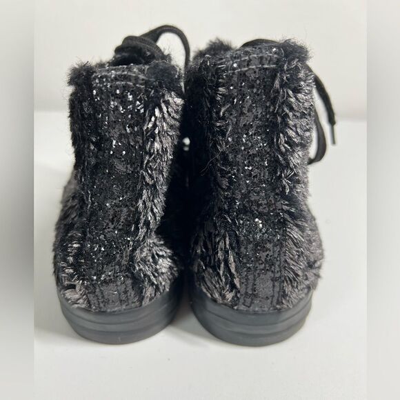 Mono design Black Silver Sequins High Top Lacing winter sneakers size 40EU/9,5US - Picture 7 of 11